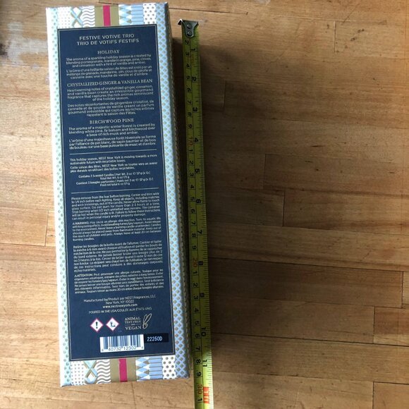 NEST 3 Scented Candles  FESTIVE VOTIVE TRIO Holiday Crystallized Ginger & Vanila - Picture 5 of 8